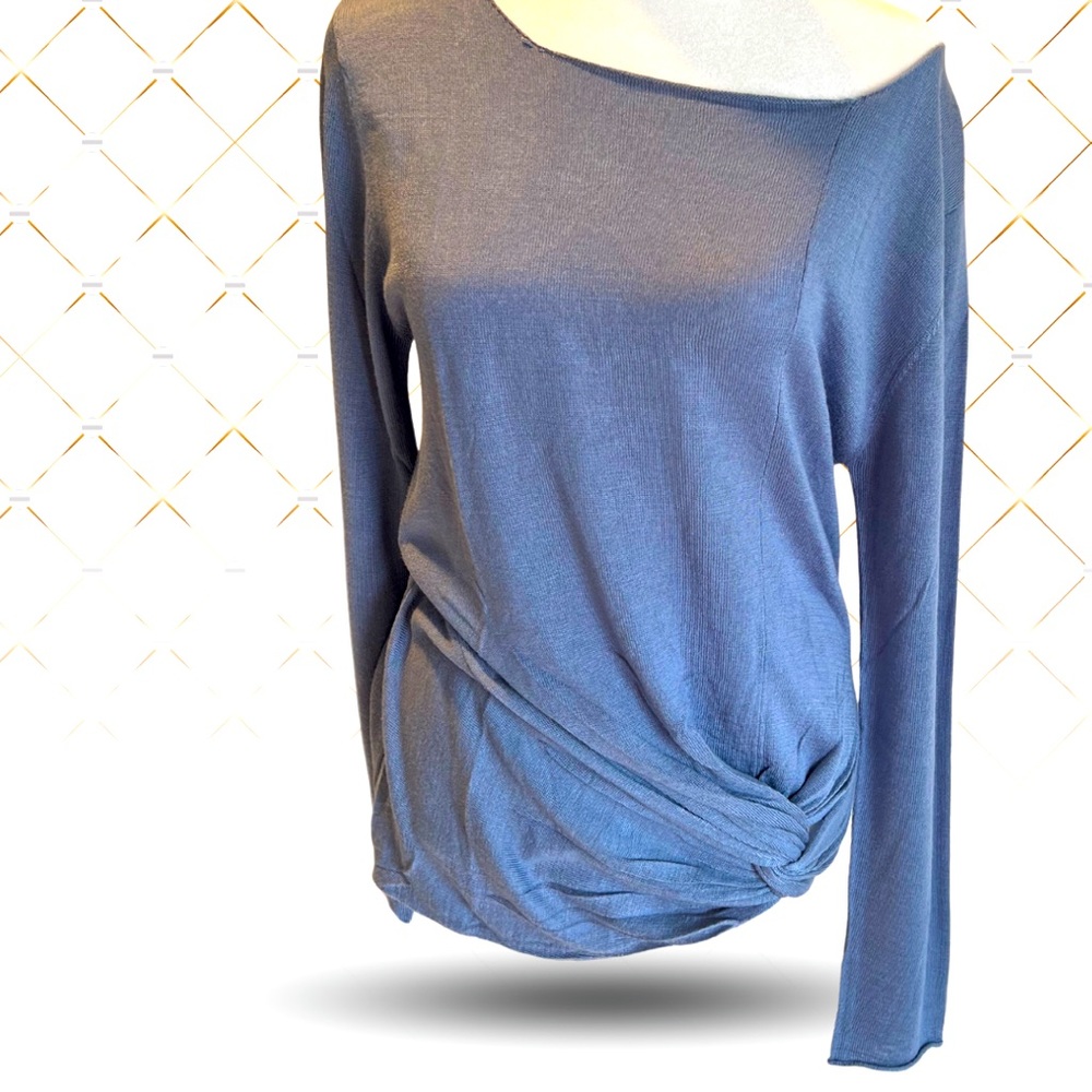 OhConcept | Off the shoulder Lightweight Knotted Sweater